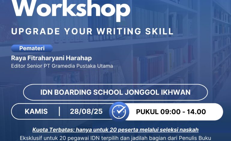 Writing Workshop bersama Editor Senior Gramedia Segera Digelar